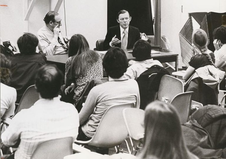 Charles Dolan in Columbia University classroom 1971