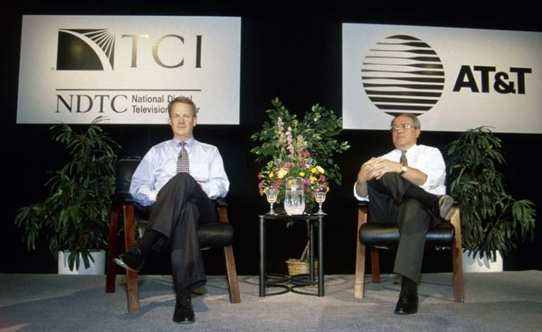 ATT John Zeglis and TCI Leo Hindery at NDTC 1998