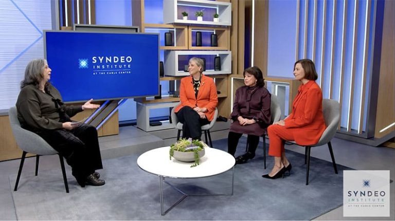 Moderator Amy Maclean with Panelists Janice Arouh, Italia Commisso Weinand, Sandra Howe for the Women in Cable Archive: In The Trenches