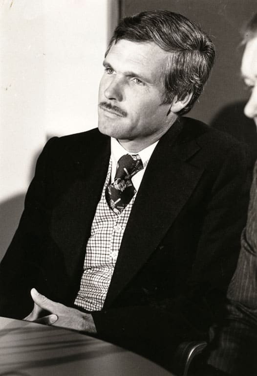 Ted Turner at press conference 1980s
