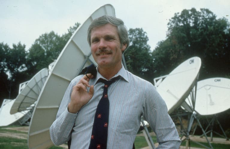 Ted Turner at CNN dish farm
