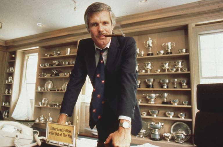 Ted Turner in his office