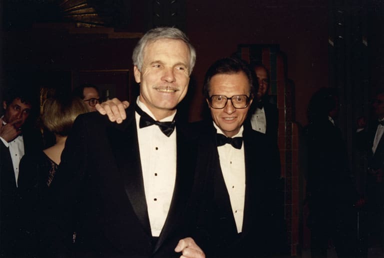 Ted Turner and Larry King at the 1991 Cable Ace Awards