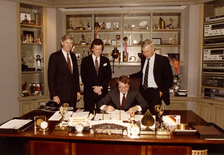 TNT first affiliate deal with Prime Cable - signing in Ted Turner’s office
