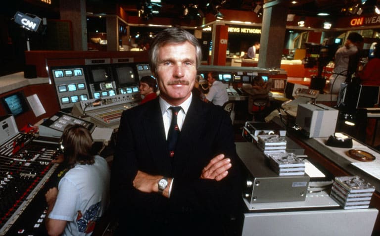 Ted Turner in CNN studio