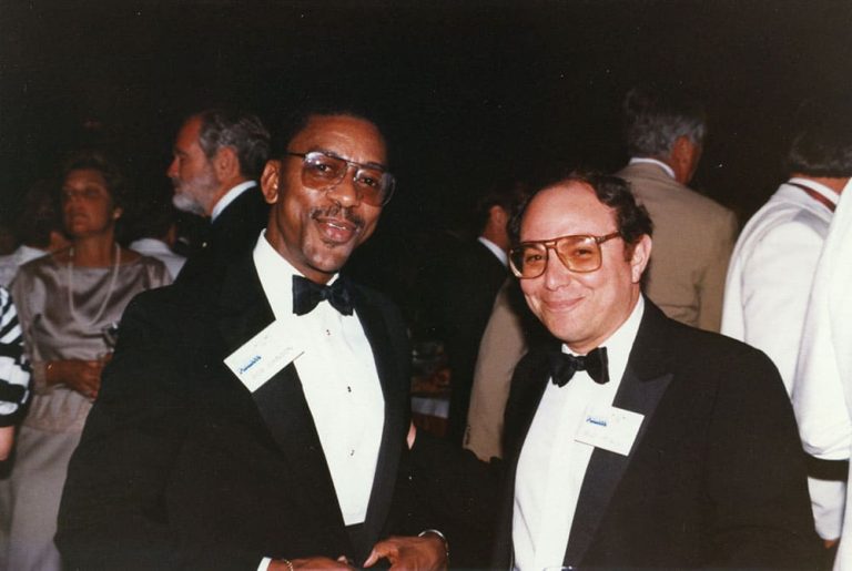 Bob Johnson and Bob Miron – 1984 Cable TV Pioneers Dinner